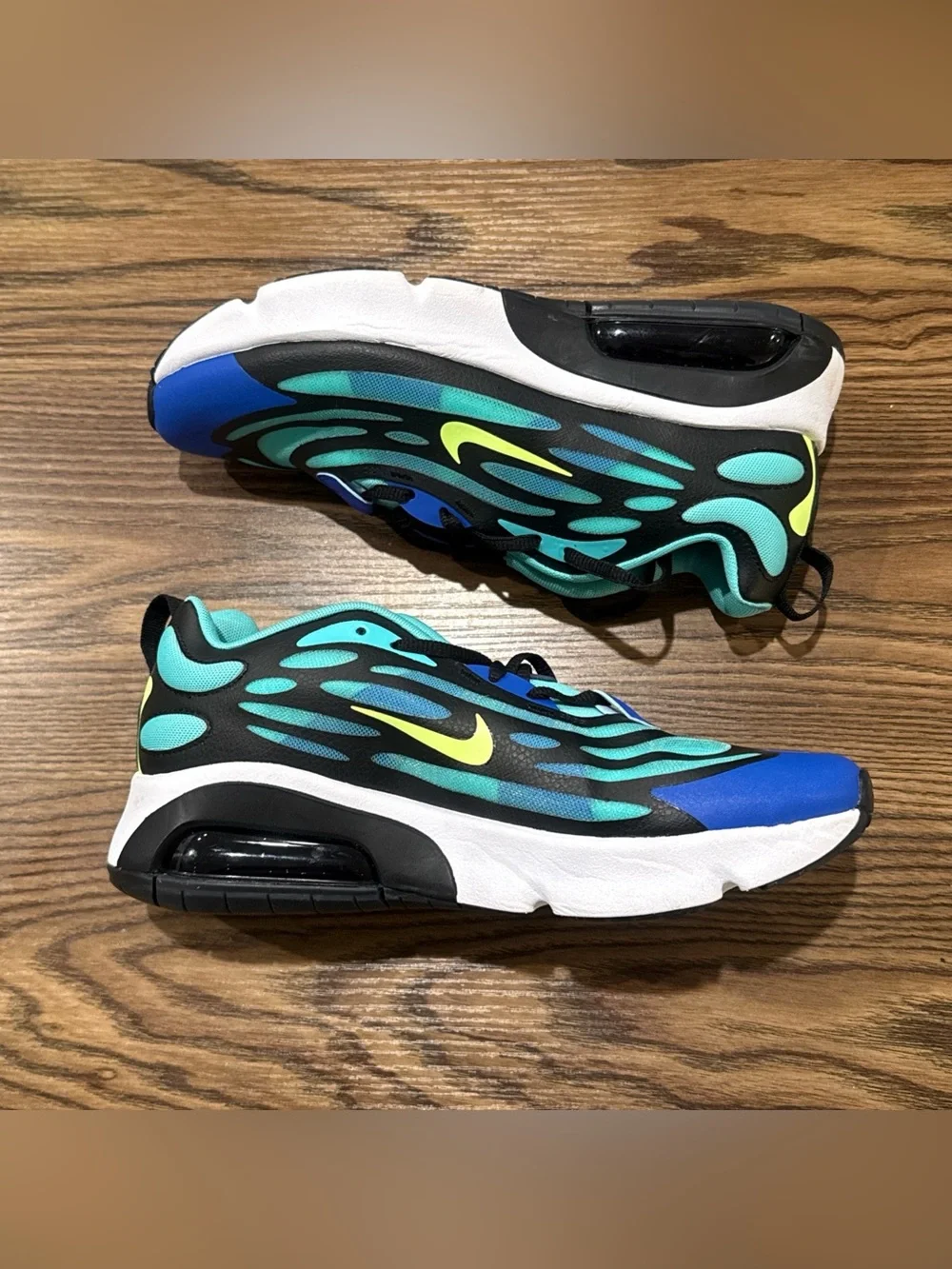 Size 7Y Nike Air Max Exosense Shoes Green Blue Training Sneakers CN7876-300